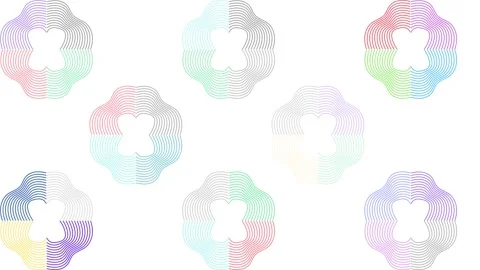 4k animated Monoline Aesthetic Element patterns isolated in white background Stock Footage 274387904