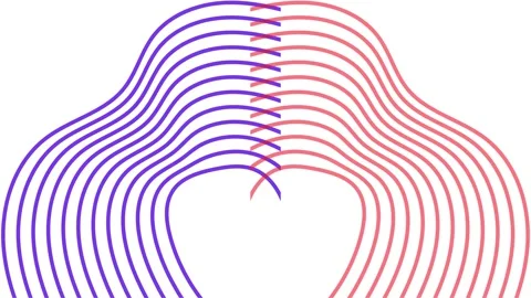 4k animated Monoline Aesthetic patterns isolated in white background Stock Footage 274387909