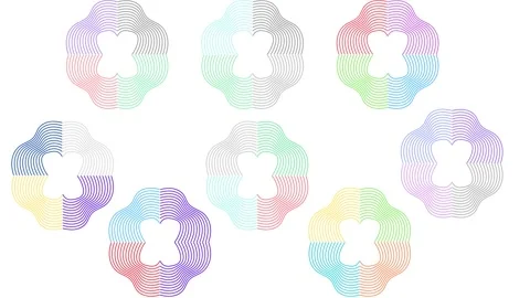 4k animated Monoline Aesthetic patterns isolated in white background Stock Footage 274387911