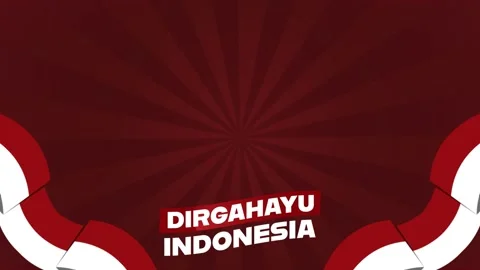 4K animated motion background with Indonesia independence day theme Video stock 313650316