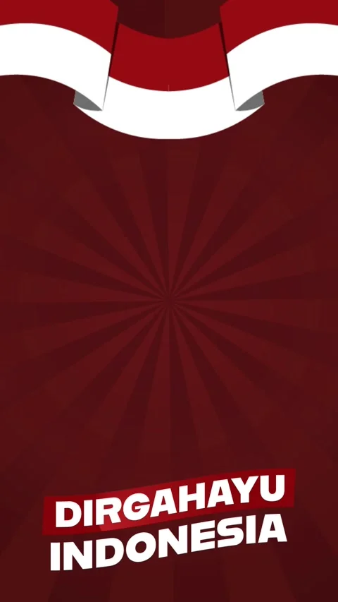 4K animated motion background with Indonesia independence day theme Video stock 313650333