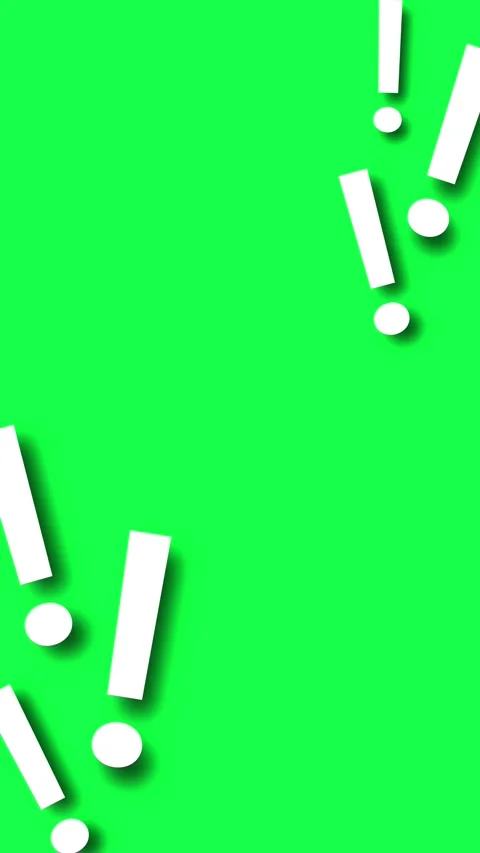 4K animated motion of an exclamation mark popping up with a green screen Stock Footage 311442728
