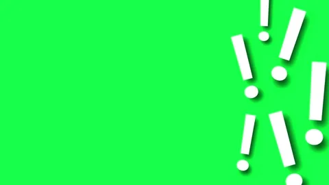 4K animated motion of an exclamation mark popping up with a green screen Stock Footage 311442735