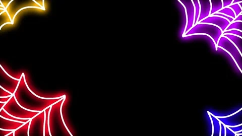 4k animated neon spider web background for halloween Stock Footage 250054194