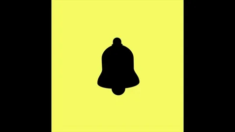 4K animated notification bell icon on yellow screen background Stock Footage 317641556