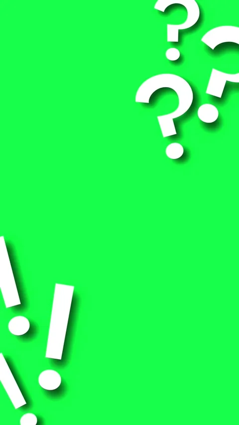 4K animated question and exclamation marks pop up on a green screen Stock Footage 311442729