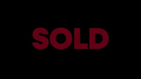 4K animated red SOLD text on black background. Video stock 311169955