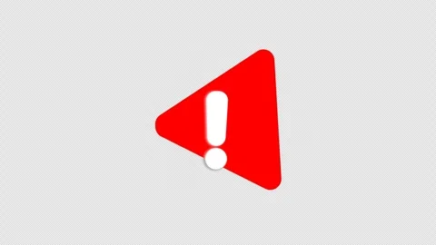 4K Animated Red Warning Symbol with White Exclamation Mark, looped animatio.. Stock Footage 317745011