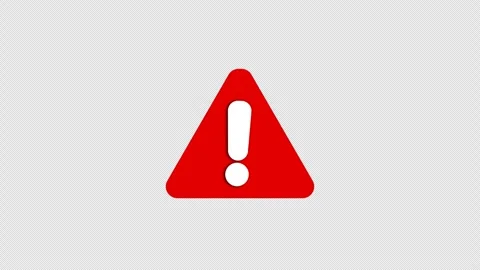 4K Animated Red Warning Triangle with White Exclamation Mark, looped animat.. Видео 317744519