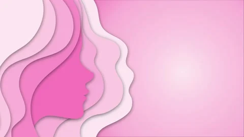 4K animated transition concept. Beautiful Woman silhouette in a Paper cut art Stock Footage 171706899