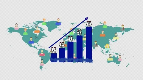 4K animated video for World Population Day Stock Footage 309498293
