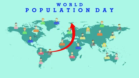 4K animated video for World Population Day Stock Footage 309509130