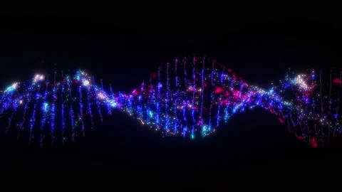 4K Animation of abstract DNA structure. Neon dots connecting. Stock Footage 112224110
