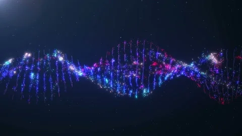 4K Animation of abstract DNA structure. Neon dots connecting Stock Footage 112224114