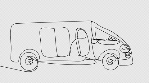 4K animation the appearance of the van Video stock 155602801