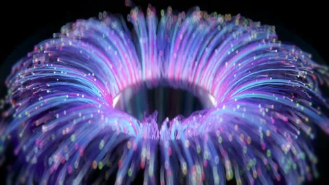 4K Animation of Artificial Intelligence eye made from fiber optics. Stock Footage 147489971