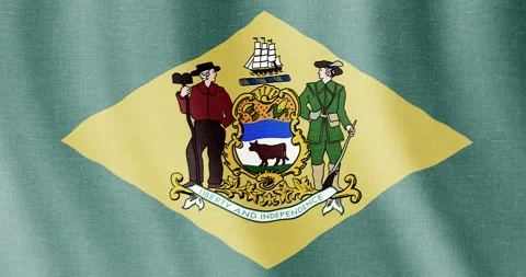 4k animation background with flag of Delaware. Видео 211815537