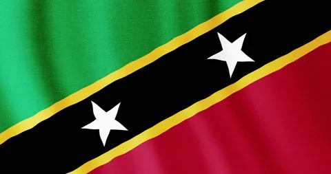 4k animation background with the flag of Saint Kitts and Nevis. Vídeo Stock 238074622