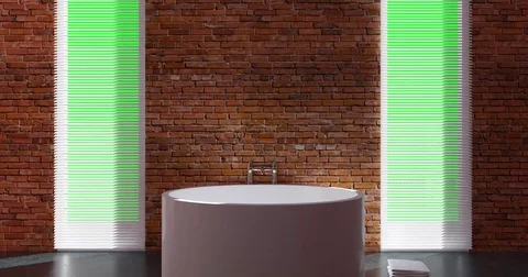 4k. Animation bathroom interior. Hygiene items. Stock Footage 73377386