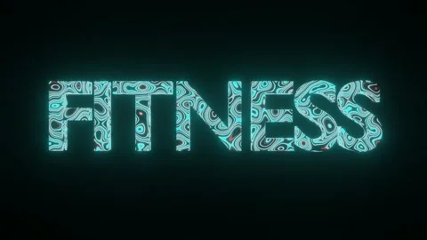 4K animation of beautiful texture or pattern formation on the text FITNESS. Video stock 148402564
