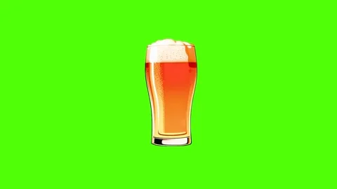 4k animation beer glass icon isolated on green screen Stock Footage 287340842