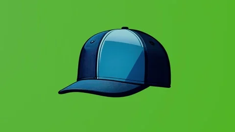 4k animation of a blue cap isolated on a green screen Stock Footage 287873420