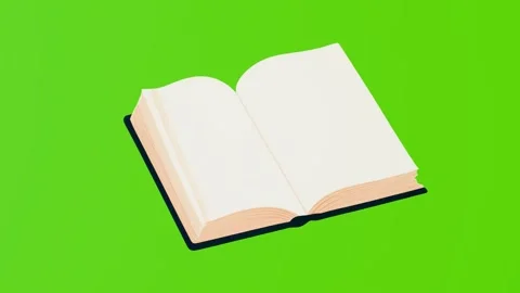 4k animation of book icon isolated on green background Stock Footage 287340493