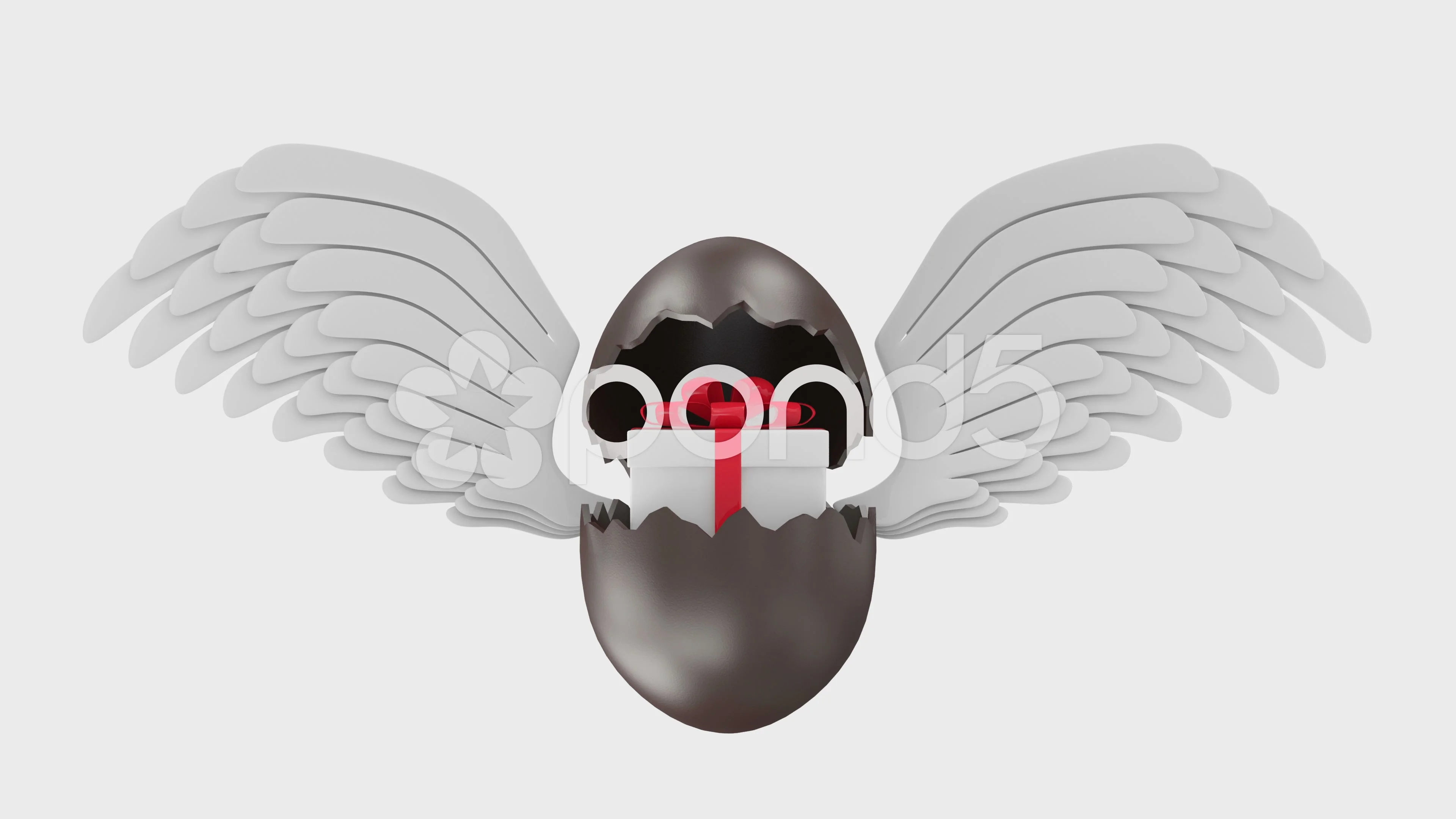 4K Animation of Empty Chocolate Egg Open, Stock Video