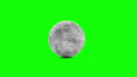 4K Animation of Broken Concrete Sphere on Green Screen or Chroma Key background Stock Footage 100759334