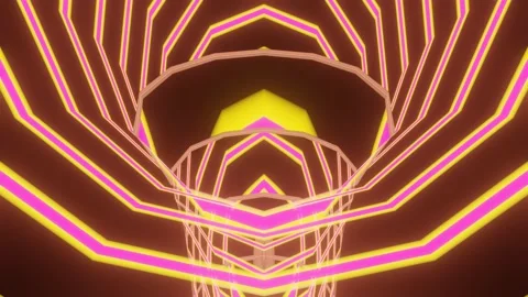 4K animation in a cave having beautiful neon pink and yellow color texture. Stock Footage 149089706