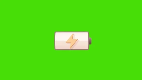 4k animation of charged battery icon isolated on green screen Stock Footage 289529690