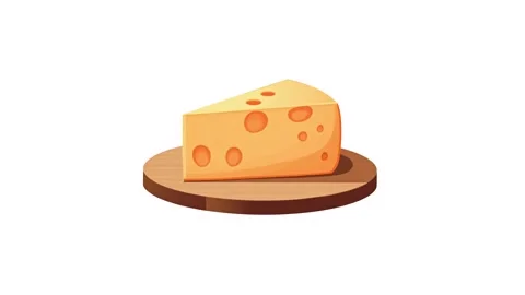 4k animation of cheese piece icon isolated on white background Stock Footage 287340620