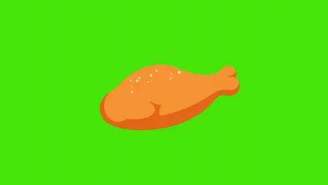 4k animation of chicken leg icon isolated on green screen Stock Footage 289523840