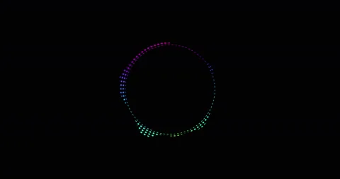 4k animation of a circle with color reactive audio spectrum waveform with dot Stock Footage 132050097