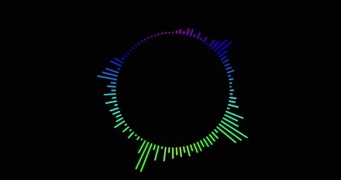 4k animation of a circle with color reactive audio spectrum waveform. Audio w Stock Footage