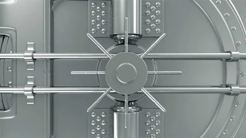 4K Animation Close-up View of Opened Bank Vault Door with Green Screen Stock Footage