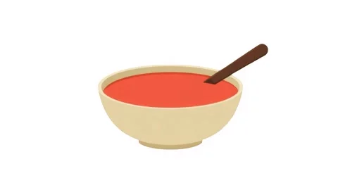 4k Animation of cooked soup icon in a deep plate. Stock Footage 287346630