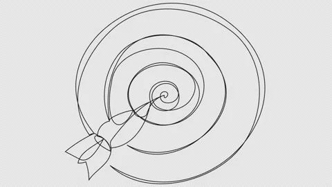 4k animation with a dart hitting the target Stock Footage 157004183