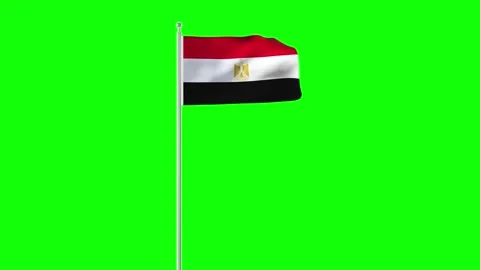 4k animation develops in wind over Egypt green chromakey. Stock Footage 197643850