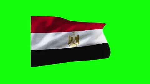 4k animation develops in wind over Egypt green chromakey Video stock 197644188
