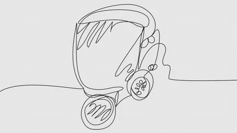 4k animation of drawing a protective mask Stock Footage 160071224