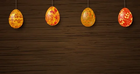 4k animation of easter eggs Stock Footage 104229466