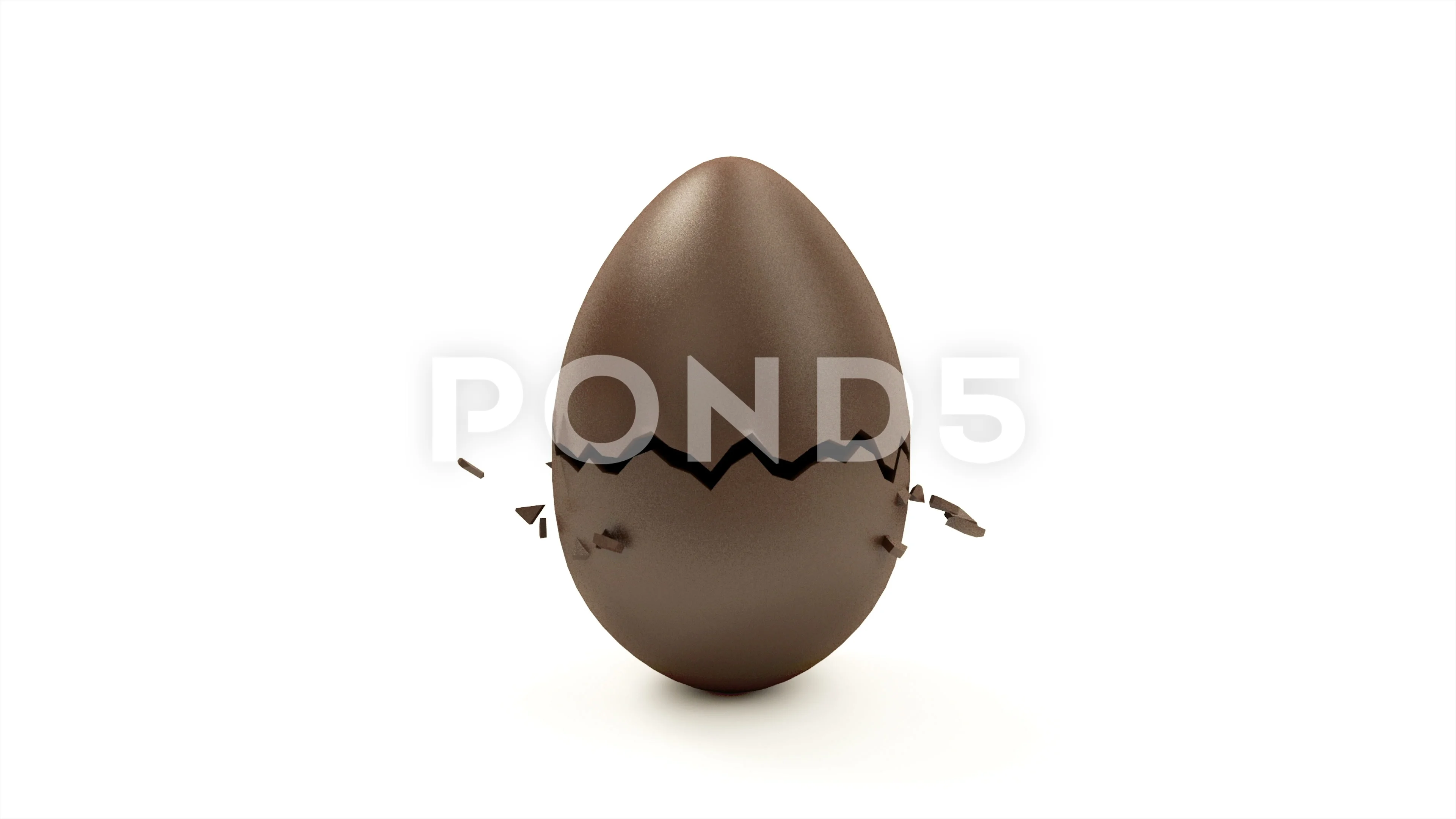 4K Animation of Empty Chocolate Egg Open, Stock Video