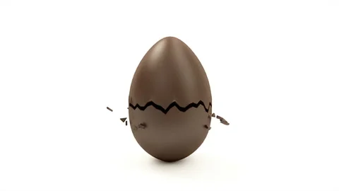 4K Animation of Empty Chocolate Egg Open. Happy Easter Concept. Stock-Footage 101388162