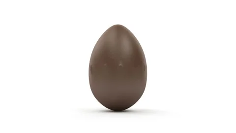 4K Animation of Empty Chocolate Egg Explode on white and Green Screen Stock Footage 106621618