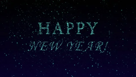 4k animation of exploding fireworks and the inscription happy new year Stock Footage 166604465