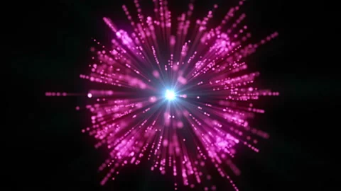 4K Animation of explosion. Shockwave burst. Explode glowing particles. Stock Footage 112112559