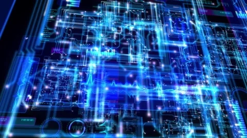 4K Animation. Futuristic technological abstract motion background, loop. 스톡 동영상 47129775
