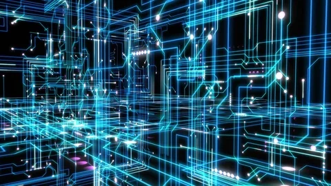 4K Animation futuristic technological abstract motion background. Stock-Footage 70957461