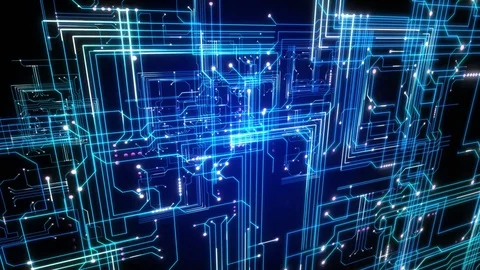 4K Animation futuristic technological abstract motion background. Video stock 71820485